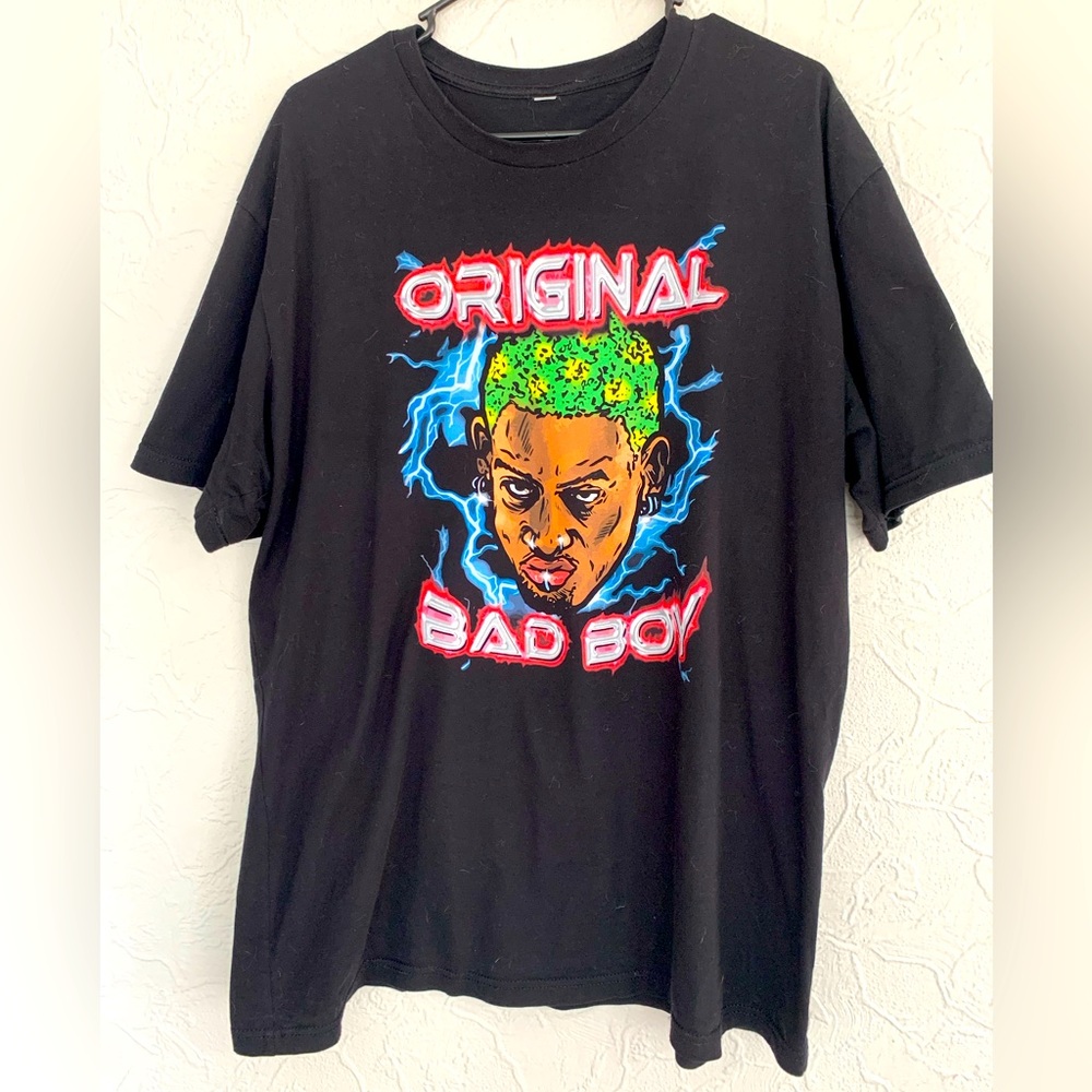 MENS ORIGINAL BAD BOY DENNIS RODMAN GRAPHIC TEE SHIRT SIZE XL